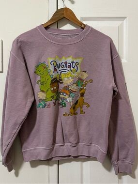 Nickelodeon Rugrats Lavender Graphic Crewneck Sweater